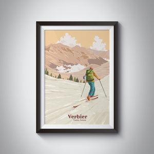 Verbier Ski Resort Travel Poster