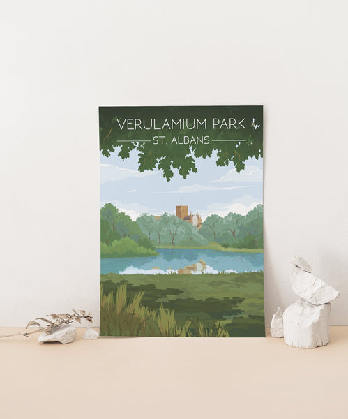 Verulamium Park Travel Poster