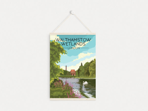 Walthamstow Wetlands London Travel Poster