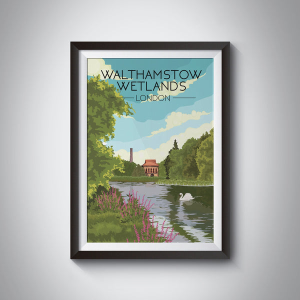 Walthamstow Wetlands London Travel Poster