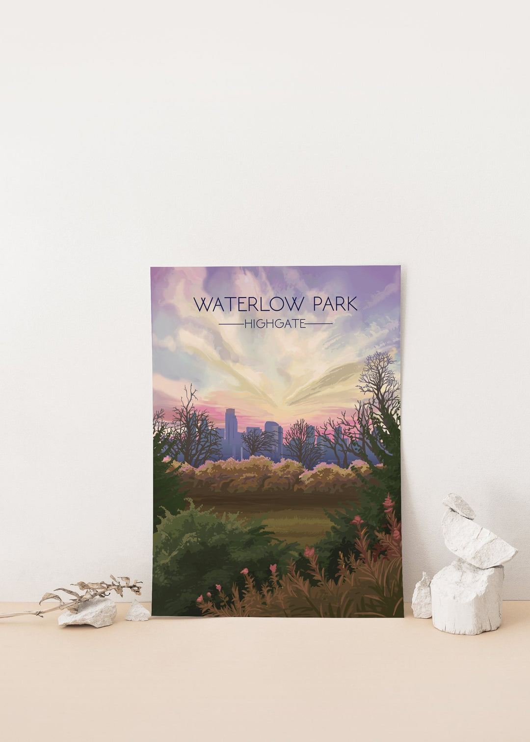 Waterlow Park Highgate London Travel Poster