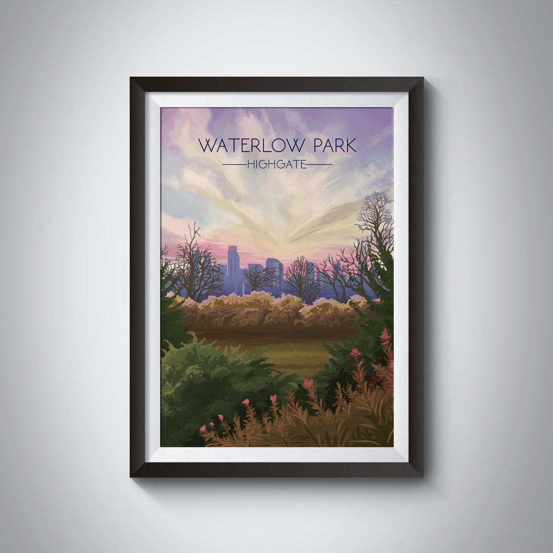 Waterlow Park Highgate London Travel Poster