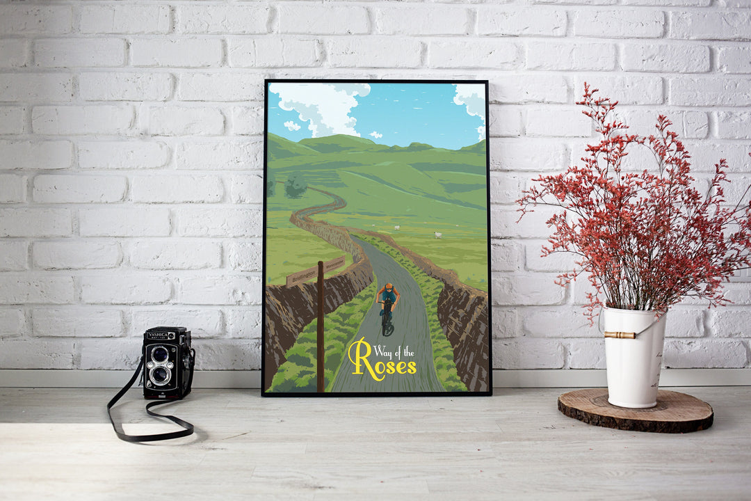 Way of the Roses Cycling Travel Poster