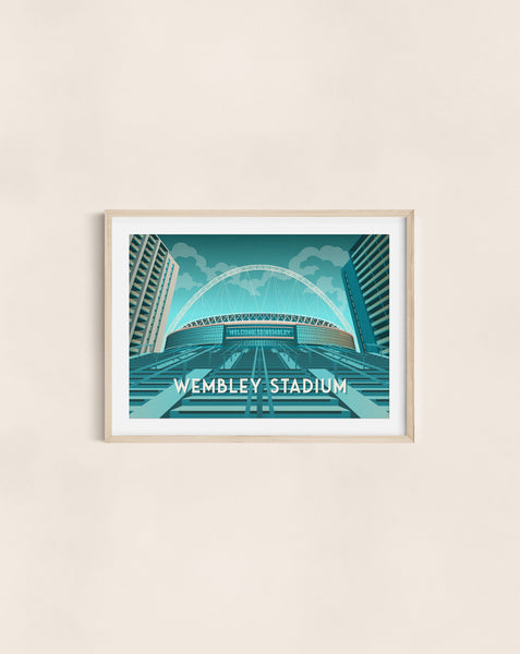 Wembley Stadium London Travel Poster