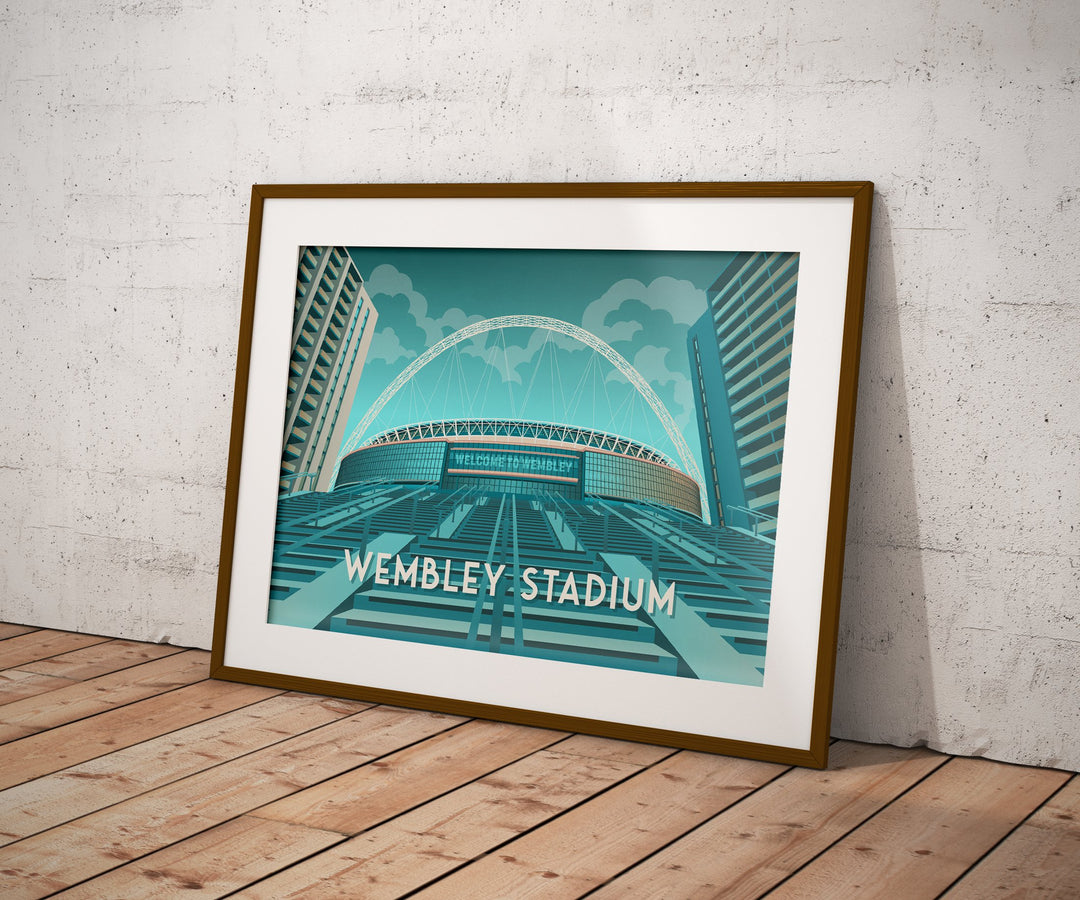 Wembley Stadium London Travel Poster