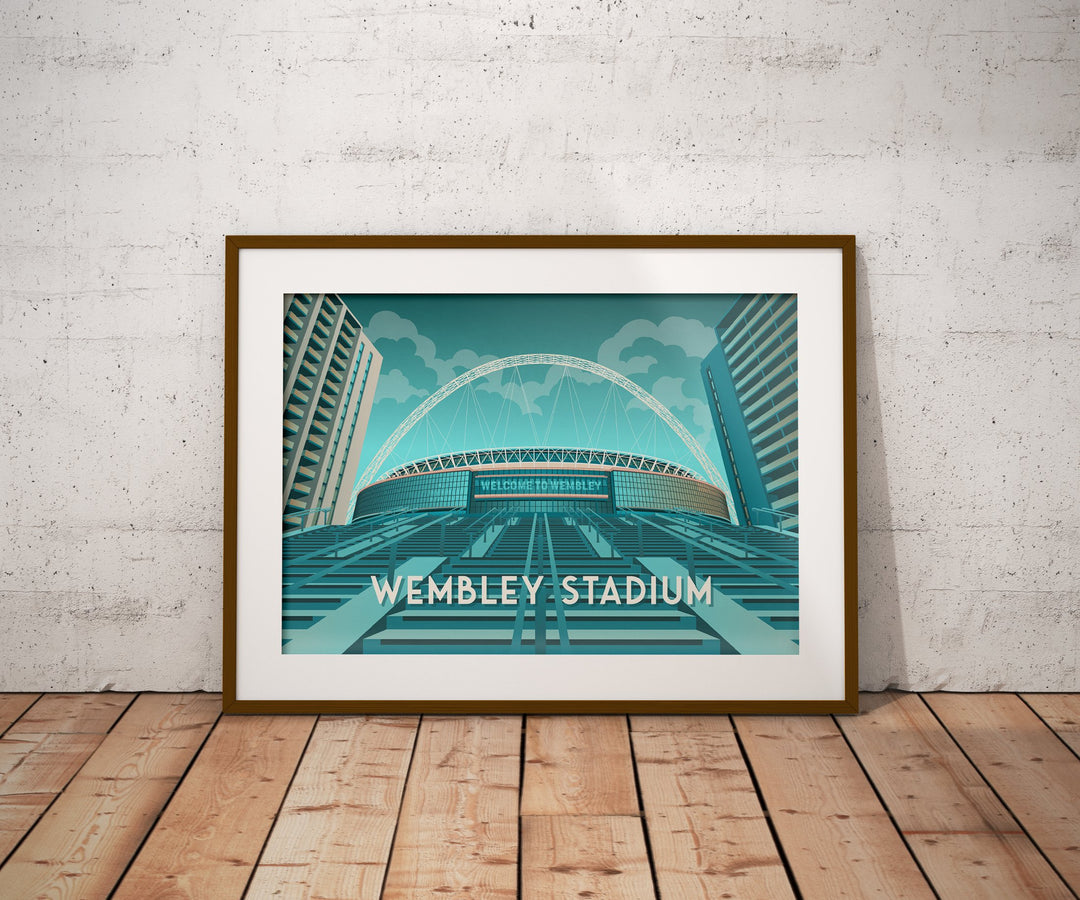 Wembley Stadium London Travel Poster