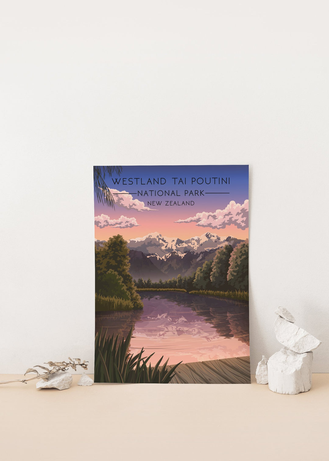 Westland Tai Poutini National Park New Zealand Travel Poster