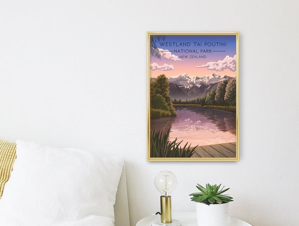 Westland Tai Poutini National Park New Zealand Travel Poster