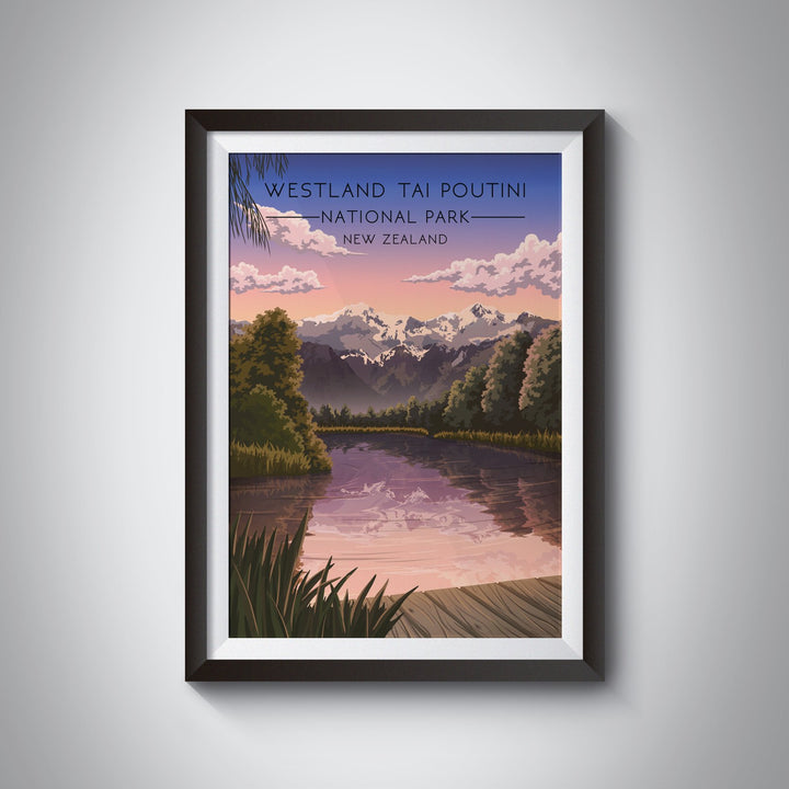 Westland Tai Poutini National Park New Zealand Travel Poster