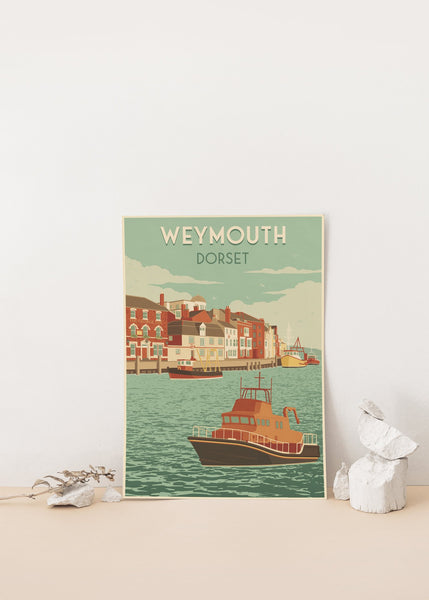 Weymouth Dorset Seaside Travel Poster