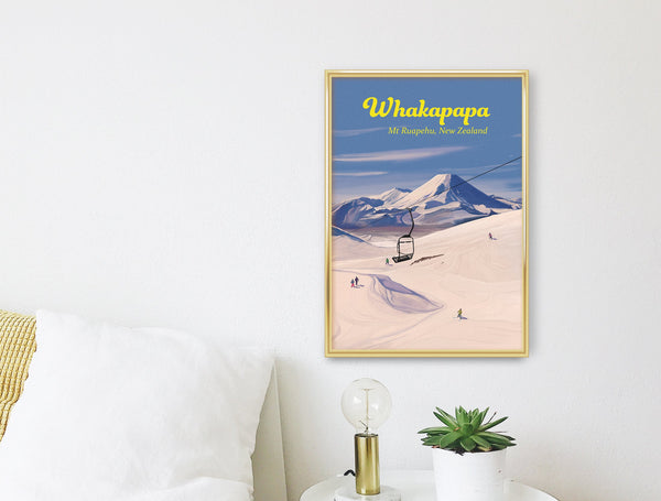 Whakapapa Ski Resort Travel Poster