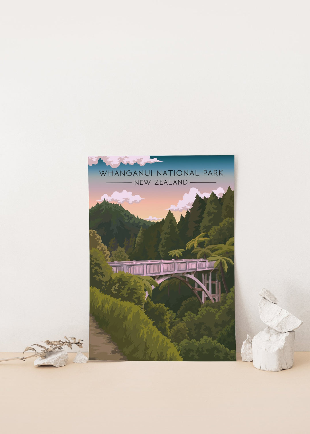 Whanganui National Park New Zealand Travel Poster