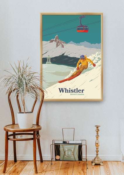Whistler Blackcomb Canada Ski Resort Travel Poster