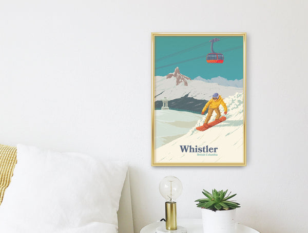 Whistler Blackcomb Canada Snowboarding Travel Poster