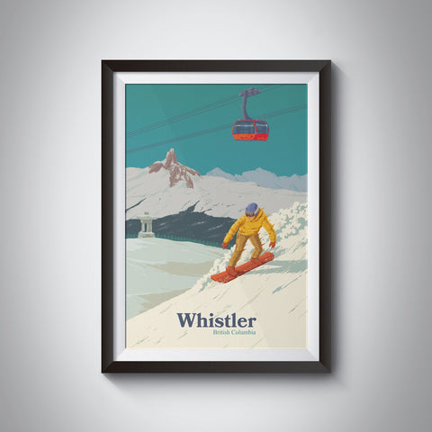 Whistler Blackcomb Canada Snowboarding Travel Poster