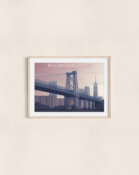 Williamsburg Bridge New York Travel Poster