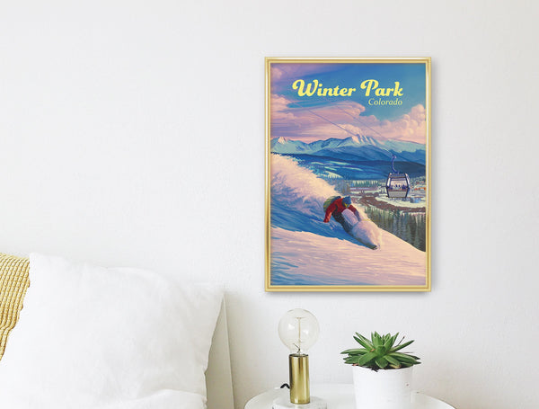 Winter Park Ski Resort Travel Poster