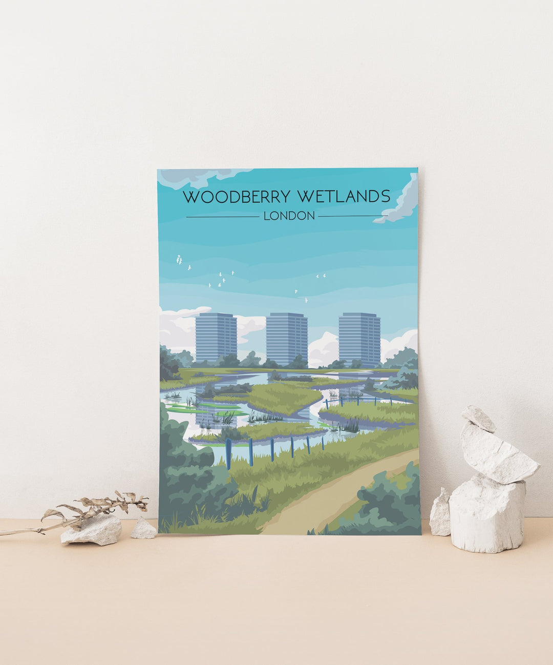 Woodberry Wetlands London Travel Poster