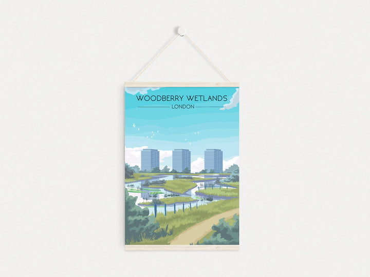 Woodberry Wetlands London Travel Poster