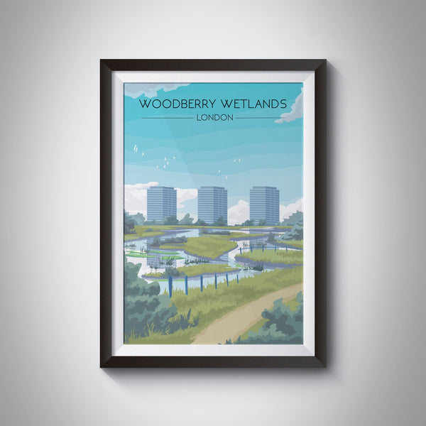 Woodberry Wetlands London Travel Poster