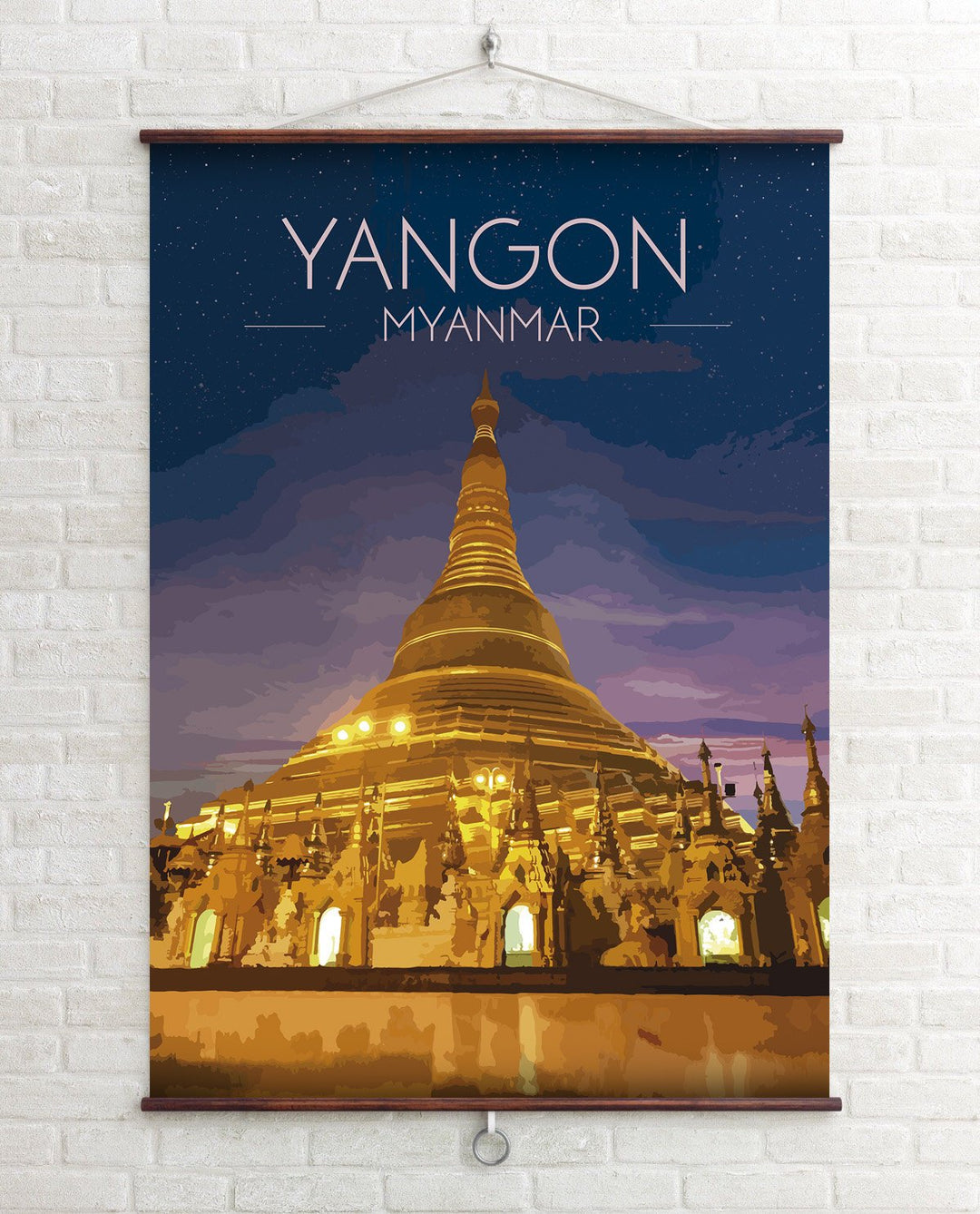 Yangon Myanmar Travel Poster