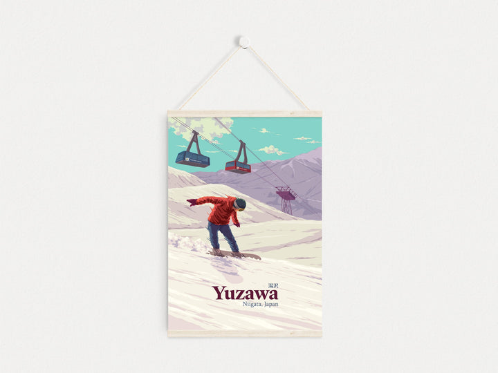 Yuzawa Japan Snowboarding Travel Poster