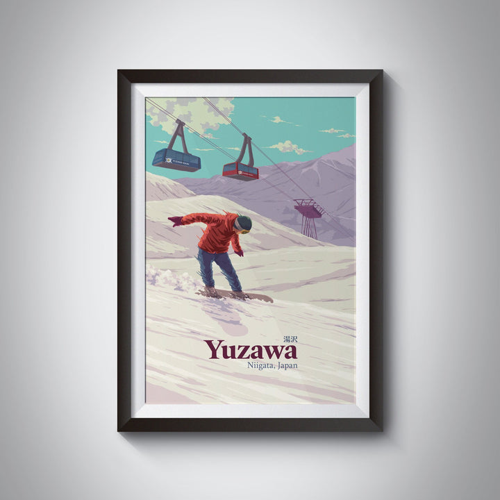 Yuzawa Japan Snowboarding Travel Poster