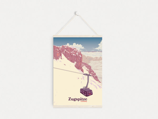 Zugspitze Germany Ski Resort Travel Poster