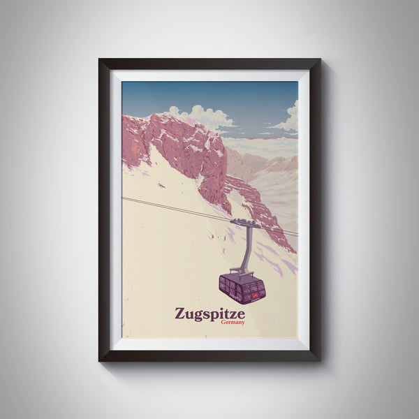 Zugspitze Germany Ski Resort Travel Poster